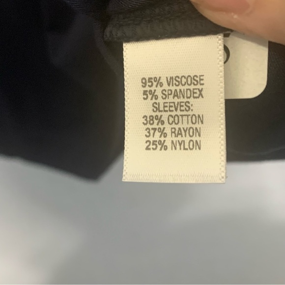 St. John For Nordstrom Navy Blue Stretch Short Sleeve Lace Pullover Top - Picture 3 of 5